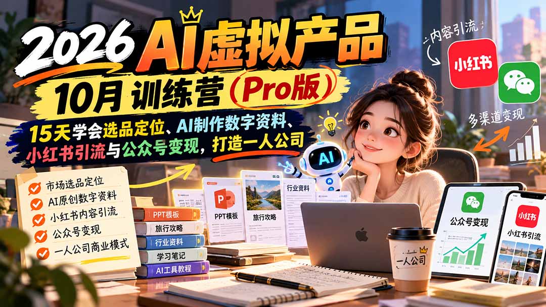 2026AI虚拟产品10月训练营(Pro版-轻资本网