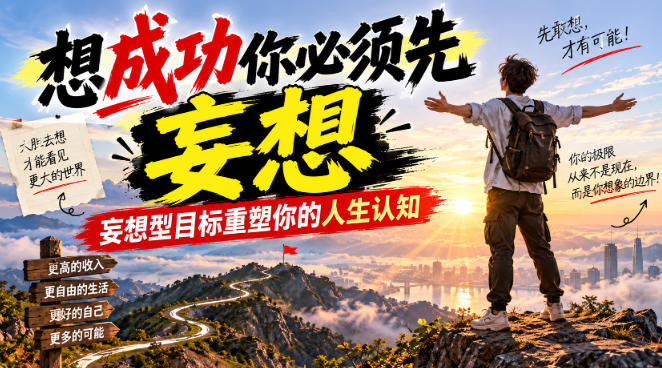付费文章：想成功你必须先妄想，妄想型目标重塑你的人生认知-轻资本网