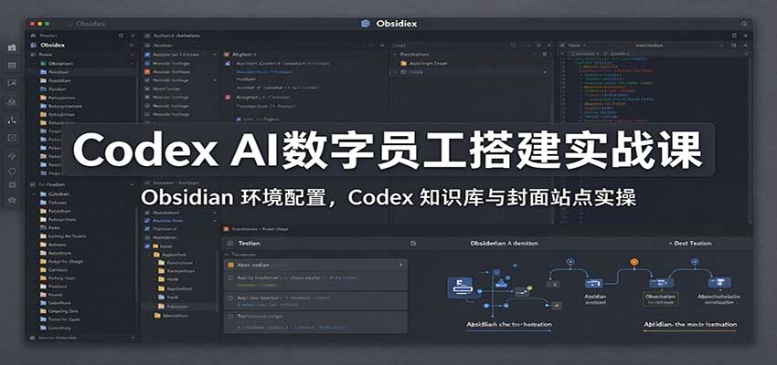 Codex AI数字员工搭建实战课：Obsidian 环境配置，Codex 知识库与封面站点实操-轻资本网