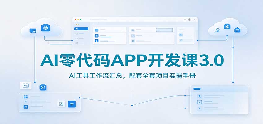AI零代码APP开发课3.0:AI工具工作流汇总,配套全套项目实操手册-轻资本网