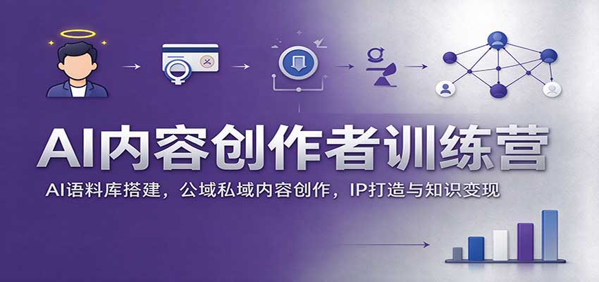 AI内容创作者训练营：AI语料库搭建，公域私域内容创作，IP打造与知识变现-轻资本网