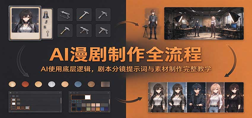 AI漫剧制作全流程：AI使用底层逻辑，剧本分镜提示词与素材制作完整教学-轻资本网