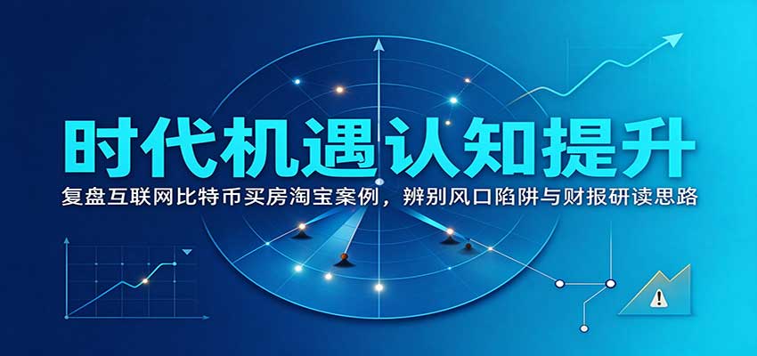 时代机遇认知提升:复盘互联网比特币买房淘宝案例,辨别风口陷阱与财报研读思路-轻资本网