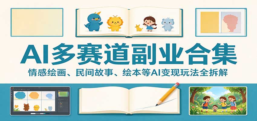 AI多赛道副业合集：情感绘画、民间故事、绘本等AI变现玩法全拆解-轻资本网