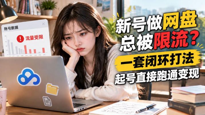 网盘拉新SOP：小白新号过限流-轻资本网