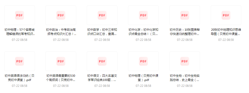 初中全科知识清单资料-轻资本网