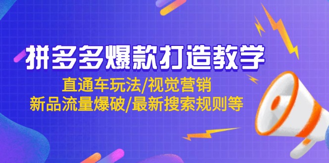 拼多多爆款打造教学：直通车玩法/视觉营销/新品流量爆破/最新搜索规则等-轻资本网