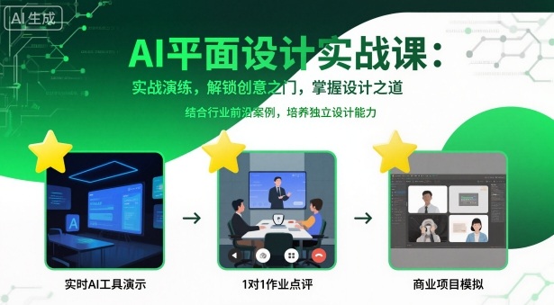 AI平面设计实战课，实战演练，解锁创意之门，掌握设计之道-轻资本网