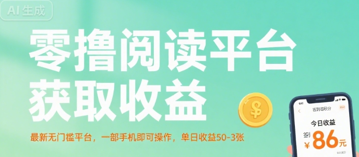 零撸阅读平台获取收益，最新无门槛平台，一部手机即可操作，单日收益50-3张【揭秘】-轻资本网