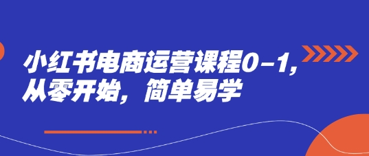 小红书电商运营课程0-1，从零开始，简单易学-轻资本网