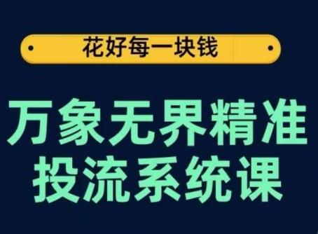 万象无界精准投流系统课，从关键词到推荐，从万象台到达摩盘，从底层原理到实操步骤-轻资本网