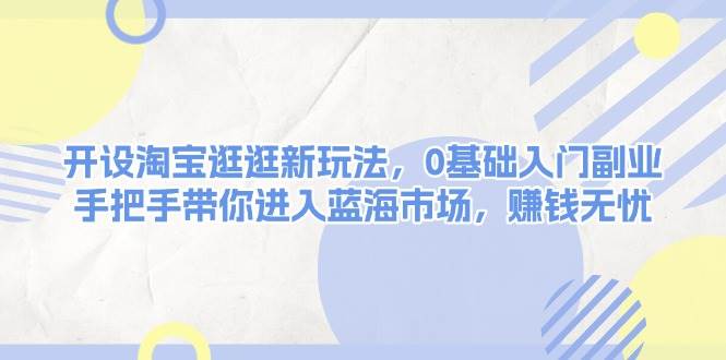 开设淘宝逛逛新玩法，0基础入门副业，手把手带你进入蓝海市场，赚钱无忧-轻资本网