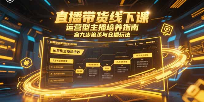 直播带货线下课，运营型主播培养指南，含九步绝杀与仓播玩法-轻资本网