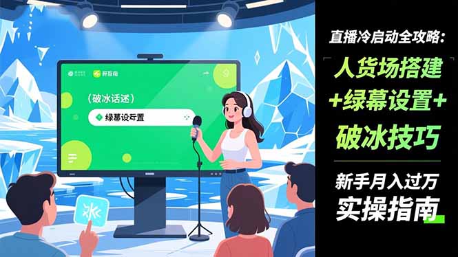 直播冷启动全攻略:人货场搭建+绿幕设置+破冰技巧，新手月入过万实操指南-轻资本网