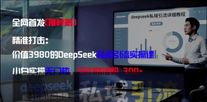 精准打击：价值3980的DeepSeek私域引流实操课，小白实操无门槛，日引精准粉300+-轻资本网