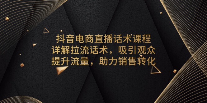 抖音电商直播话术课程，详解拉流话术，吸引观众，提升流量，助力销售转化-轻资本网