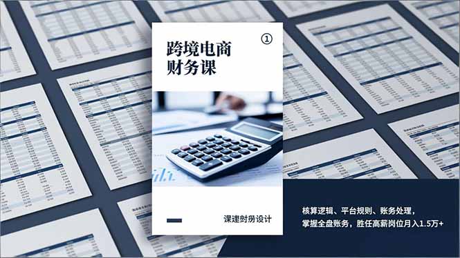 跨境电商财务课，核算逻辑、平台规则、账务处理，掌握全盘账务，胜任高薪岗位月入1.5万+-轻资本网