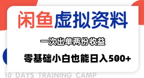 闲鱼虚拟资料新变现玩法，信息差项目，一次出单两份收益，无需囤货，可批量矩阵，零基础小白也能日入多张-轻资本网