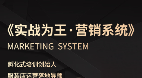 老杨·服装老板必修课《实战为王-营销系统》实现业绩被动式增长-轻资本网