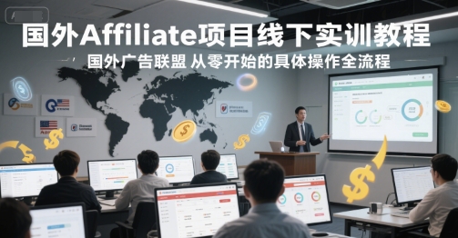 国外Affiliate项目线下实训教程，国外广告联盟从零开始的具体操作全流程-轻资本网