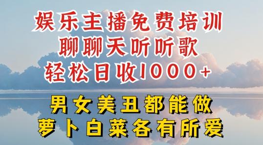 娱乐主播免费培训聊聊天听听歌轻松日收1K+，男女美丑都能做萝卜白菜各有所爱【揭秘】-轻资本网