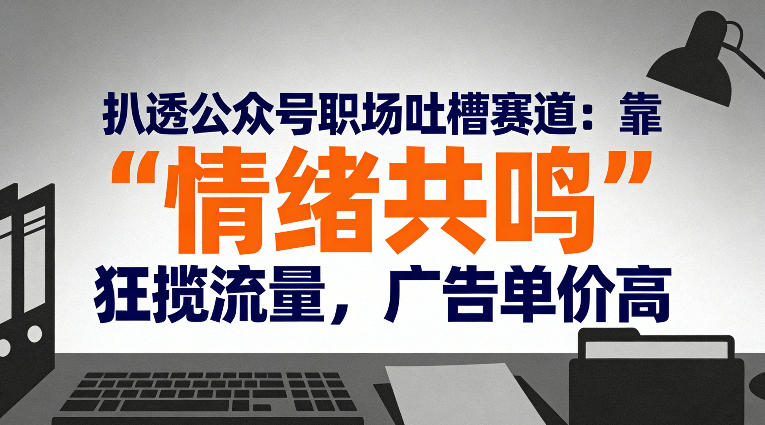 扒透公众号职场吐槽赛道：靠“情绪共鸣”狂揽流量，广告单价高-轻资本网