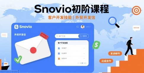 Snovio初阶课程，客户开发技能，外贸开发信-轻资本网