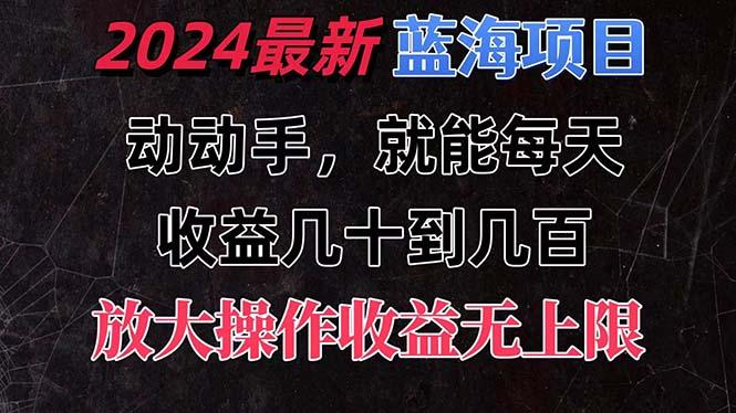有手就行的2024全新蓝海项目，每天1小时收益几十到几百，可放大操作收…-轻资本网