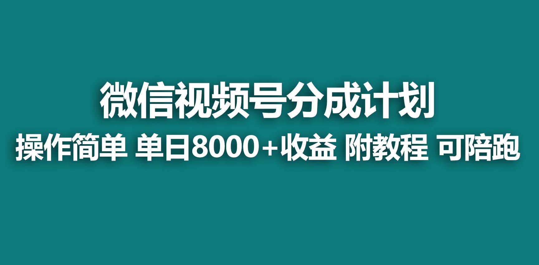 【蓝海项目】视频号分成计划，快速开通收益，单天爆单8000+，送玩法教程-轻资本网