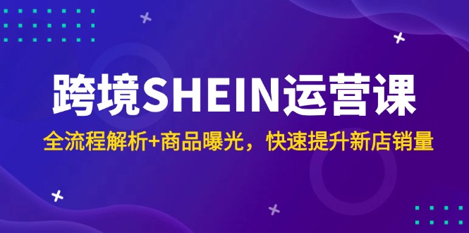 跨境SHEIN运营课，全流程解析+商品曝光，快速提升新店销量-轻资本网