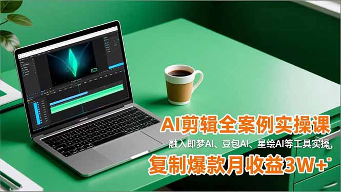 AI剪辑全案例实操课，融入即梦AI、豆包AI、星绘AI等工具实操，复制爆款月收益3W+-轻资本网