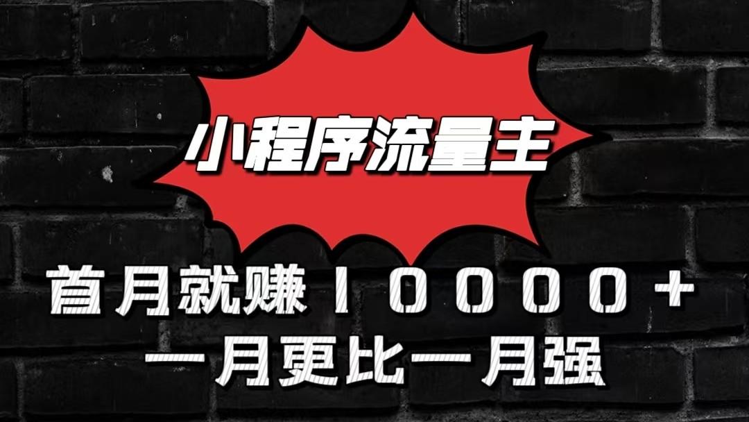 小程序流量主首月就赚10000+，一月更比一月强！小本创业首选-轻资本网
