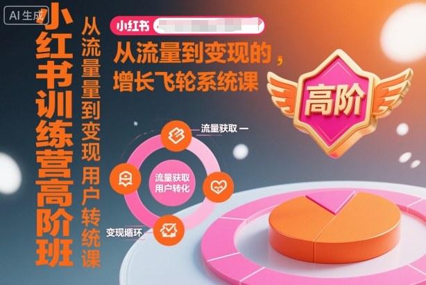 小红书训练营高阶班，从流量到变现的增长飞轮系统课-轻资本网