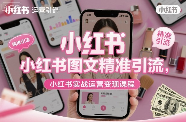 小红书图文精准引流，小红书实战运营变现课程-轻资本网