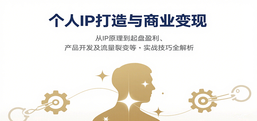 个人IP打造与商业变现，从IP原理到起盘盈利、产品开发及流量裂变等实战技巧全解析-轻资本网