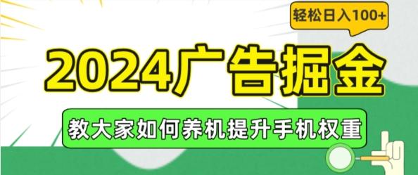 2024广告掘金，教大家如何养机提升手机权重，轻松日入100+【揭秘】-轻资本网