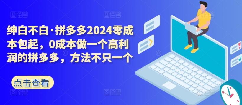拼多多2024零成本包起，0成本做一个高利润的拼多多，方法不只一个-轻资本网