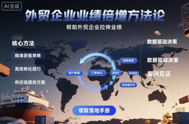 外贸企业业绩倍增方法论，帮助外贸企业拉伸业绩-轻资本网