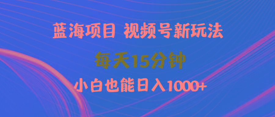 (9813期)蓝海项目视频号新玩法 每天15分钟 小白也能日入1000+-轻资本网