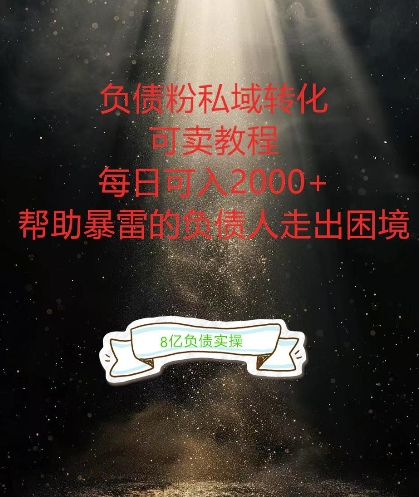 负债粉掘金计划，帮助负债者解决问题，债务规划，债务重组，最好的变现方式【揭秘】-轻资本网