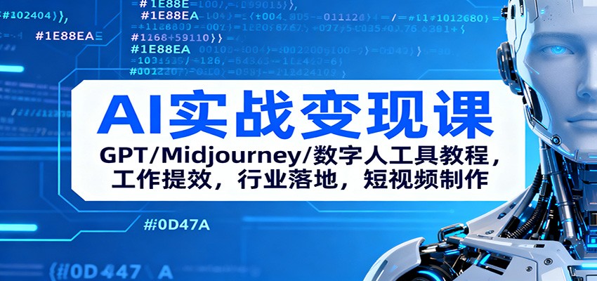 AI实战变现课：GPT/Midjourney/数字人工具教程，工作提效，行业落地，短视频制作-轻资本网
