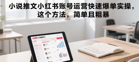 小说推文小红书账号运营快速爆单实操，这个方法，简单且粗暴-轻资本网