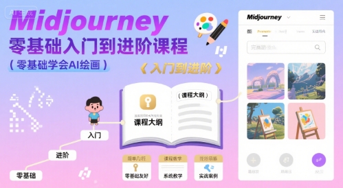 midjourney零基础入门到进阶课程，零基础学会AI绘画-轻资本网