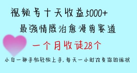 十天收益5000+，多平台捞金，视频号情感治愈漫剪，一个月收徒28个，小白一部手机轻松上手【揭秘】-轻资本网