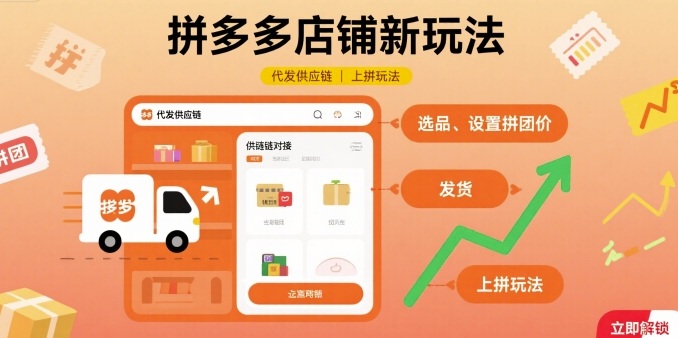 拼多多店铺新玩法，代发供应链上拼玩法-轻资本网