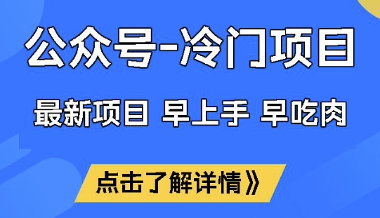公众号冷门赛道，早上手早吃肉，单月轻松稳定变现1W【揭秘】-轻资本网