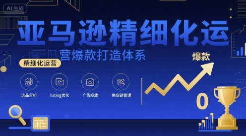 亚马逊精细化运营爆款打造体系，视频课+全套资料文档-轻资本网