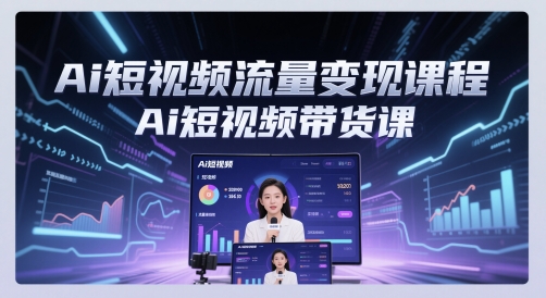Ai短视频流量变现课程，Ai短视频带货课-轻资本网