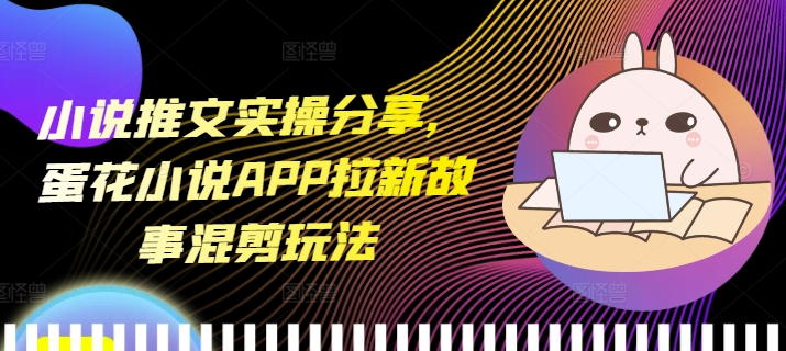 小说推文实操分享，蛋花小说APP拉新故事混剪玩法-轻资本网
