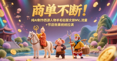 商单不断！纯AI制作西游人物羊毛毡版文旅MV，流量+节目效果统统拉满-轻资本网